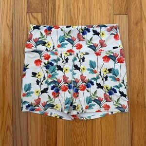 Fabletics White Floral Bike Shorts Size M